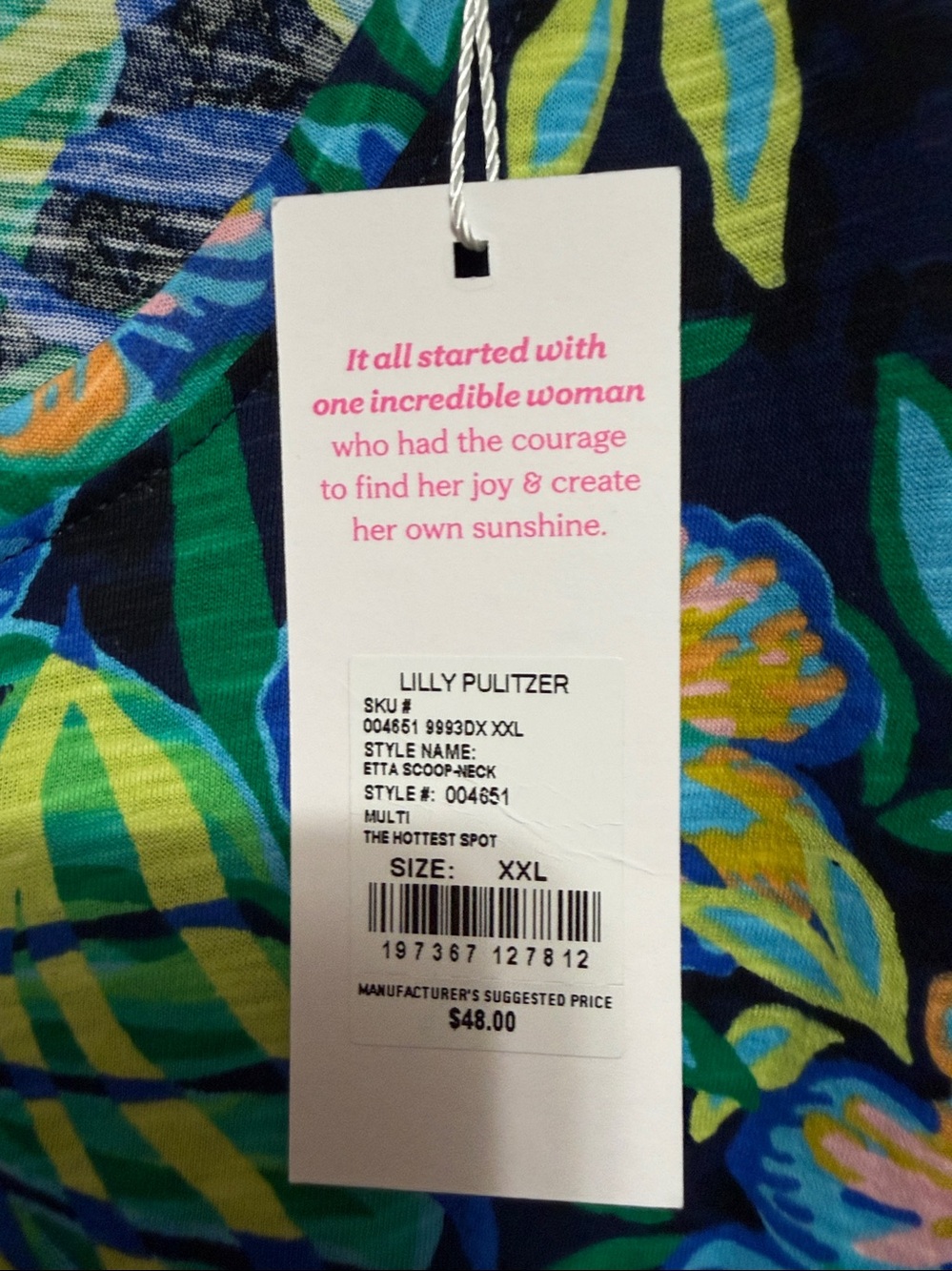 NWT Lilly Pulitzer Etta Scoop Neck in Multi The Hottest Spot size Women’s XXL - Picture 5 of 8